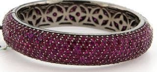 STERLING SILVER RUBY BANGLE