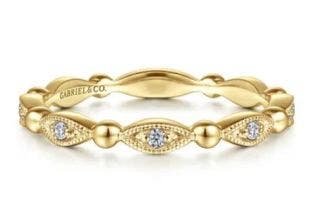 14 KARAT YELLOW GOLD DIAMOND STACKER BAND