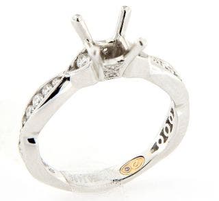 18 KARAT WHITE GOLD DIAMOND SEMI MOUNT