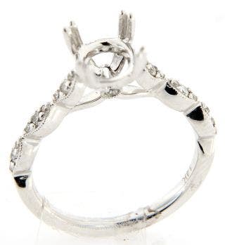 14 KARAT WHITE GOLD DIAMOND SEMI MOUNT