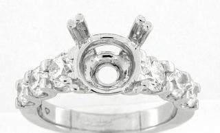 14 KARAT WHITE GOLD DIAMOND SEMI MOUNT