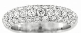 14 KARAT WHITE GOLD PAVE DIAMOND LADIES RING
