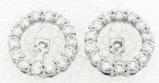 14 KARAT WHITE GOLD DIAMOND CIRCLE EARRING JACKETS