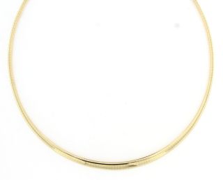 PRE OWNED 14 KARAT YELLOW GOLD DOMED OMEGA CHAIN