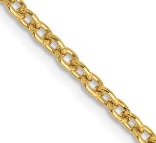 14 KARAT YELLOW 2.4MM ROUND OPEN LINK CABLE CHAIN