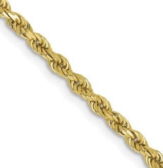 10 KARAT YELLOW GOLD DIAMOND CUT ROPE CHAIN WITH LOBSTER CLAW