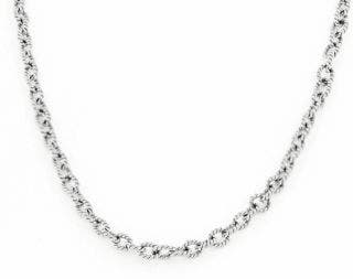 14 KARAT WHITE GOLD OVAL STAR BRITE CHAIN