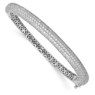 STERLING SILVER PAVE BANGLE BRACELET