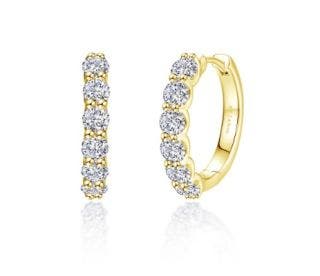 STERLING SILVER WITH YELLOW GOLD BOND 12 LASSIARE STONE HUGGIES